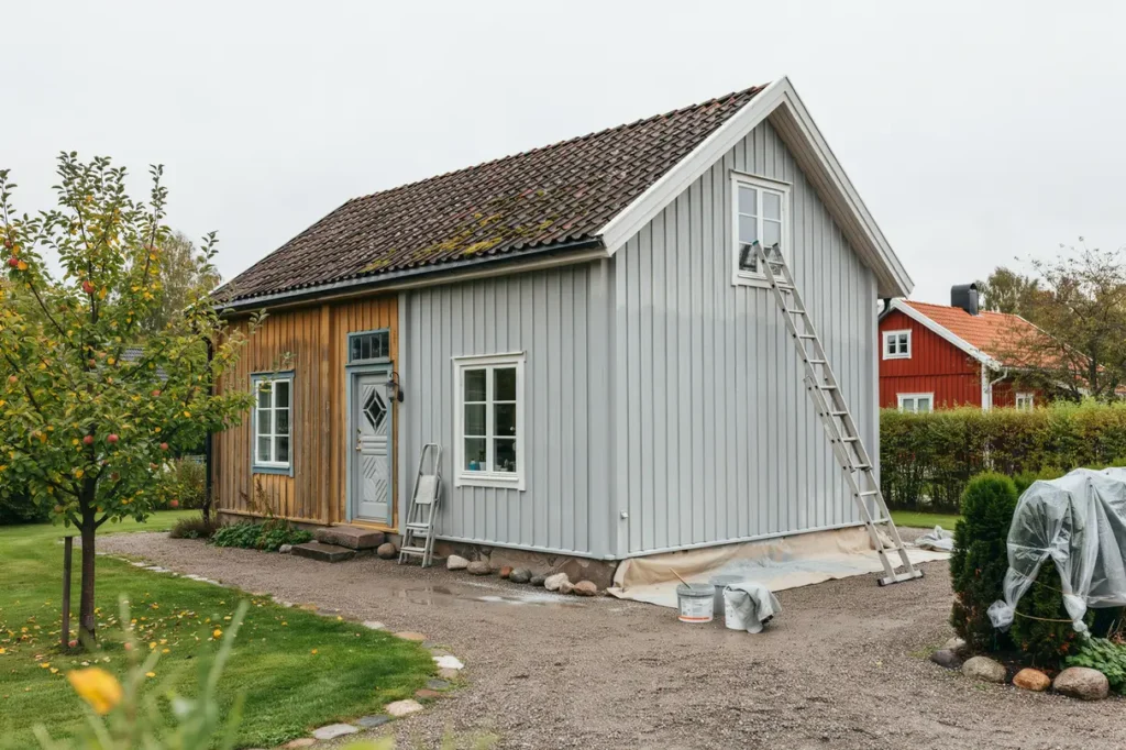 september r r tt tid f r utomhusm lning s hinner du skydda fasaden innan h strusket kommer